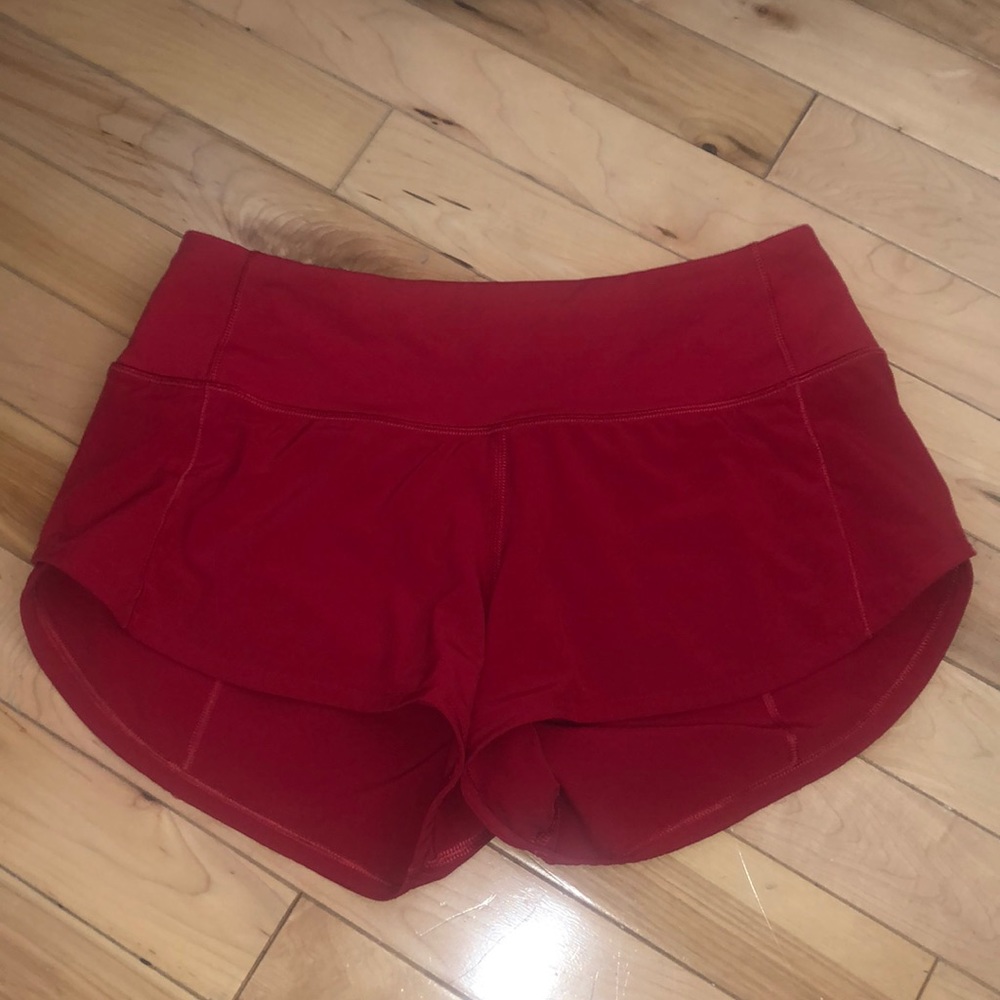 Lulu lemon Run Speed Up Shorts Red